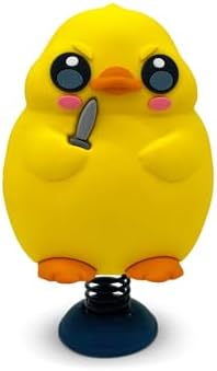 Duck with Knife Dashboard Dancer – Hilarious Bobblehead Angry Duck Holding a Knife – Funny Car Dashboard Toy – Soft Plastic w/ Adhesive Pad – Cute, Quirky Gift for Drivers, Office Desks &amp; Gag Gift