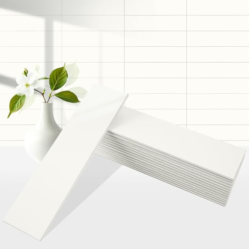 OYASIMI 80-Piece Ivory White Thick PVC Peel and Stick Backsplash,