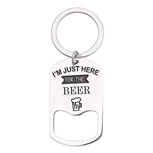 XUANLAN Kreativer Schlüsselanhänger Personalisierte Flaschenöffner Schlüssel-Anhänger gravieren Monogramm Groomsmen Bester Mann Father In Law Best Friends Bier Flaschenöffner Sicherer Schlüsselring