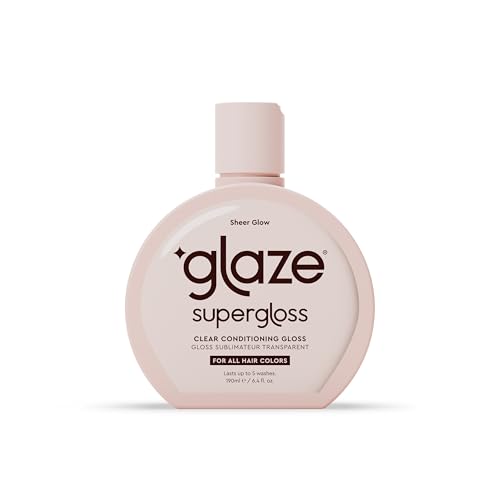 glaze Supergloss Sheer Glow Clear Conditioning Gloss With Dispensing Pump – Transparent Hair Gloss For All Hair Types & Colors – Boosts Color, Shine & Lightweight Hydration - 6.4 Fl Oz