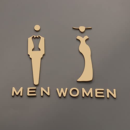 Letrero de baño para Hombres y Mujeres, Letrero/Cartel Unisex para Puerta de baño, Letrero para inodoros, decoración de letreros para baños (A 30 * 19 cm) (B 20 * 13 cm) (B 20 * 13 cm) (B 30