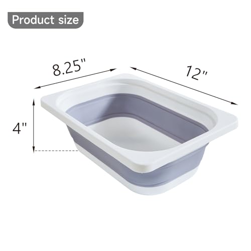 Cubo de Almacenamiento Plegable, Lavabo Plegable Plato Bañera Fregadero, Espacio Grande Gris - Imagen 9 de 29