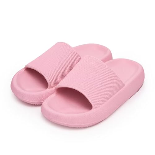 Pillow Slippers for Girls Boys, Kids House Slides Sandals Shower Bathroom Non-Slip Open Toe Quick Drying Soft Comfy Thick Sole Cushion Platform Shoes