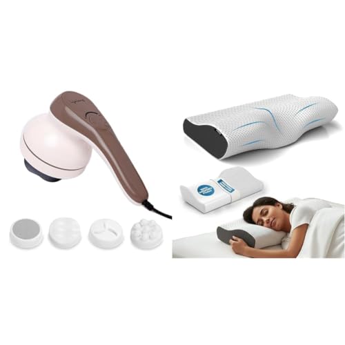 Image of Lifelong LLM270 Powerful Handheld Electric Manipol Massager + Cervical Pillow for Neck Pain (Combo Pack of 2)