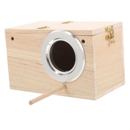 Toyvian Nido De Madera para Pájaros Caja De Cría para Periquitos y Casa Natural para Anidación y Estilo Único para Mascotas Exteriores y Jardín