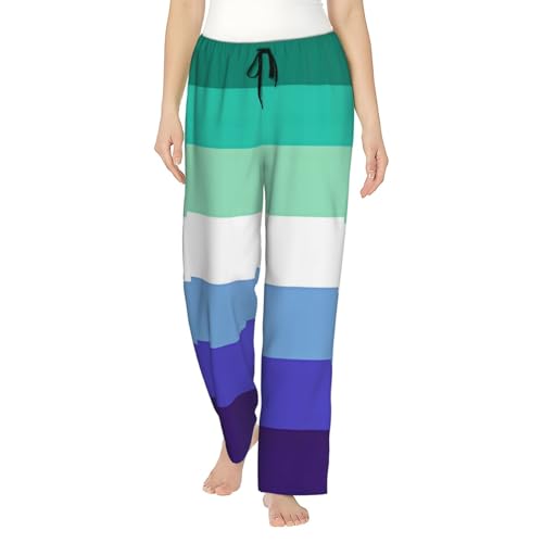Pantalon de pyjama polaire femme contre le froid, bas de nuit imprimé gay pride