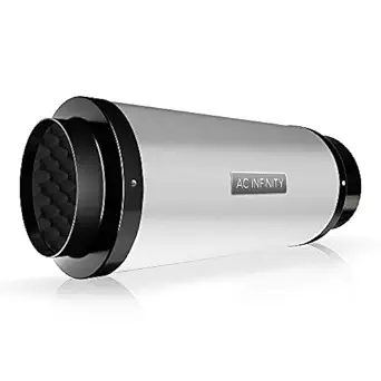 AC Infinity Inline Duct Fan Silencer, 8 Noise Reduction Muffler Blower Silencer for Indoor Hydroponics Grow Tent Ventilation Systems