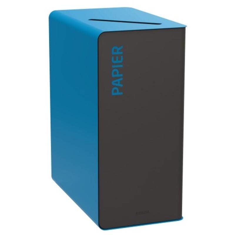 Borne de tri sélectif Cubatri 65 litres jaune et gris pour poubelle de bureau