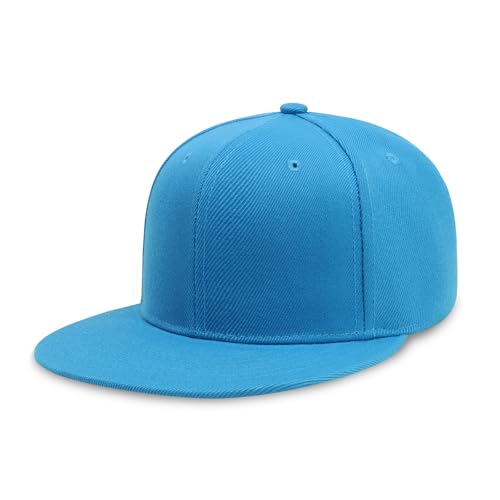 Image of CHOK.LIDS Flat Bill Visor Classic Snapback Hat Blank Adjustable Brim High Top End Trendy Color Style Plain Tone Baseball Cap