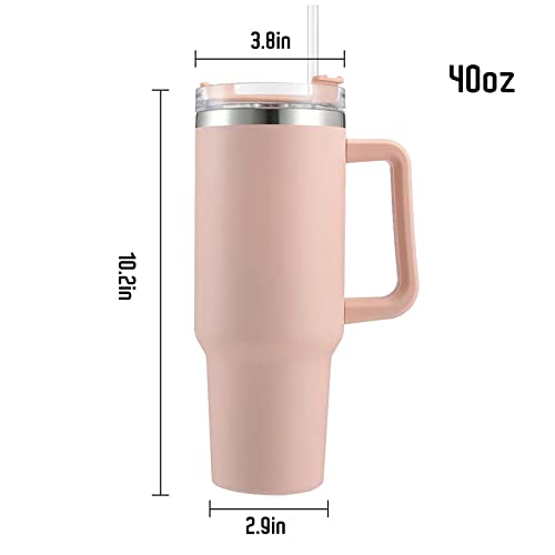 Personalized Tumbler With Handle, Custom 40Oz Insulated Stainless Steel Travel Mug Coffee Cup With Engraved Name And Straw Lid, Personalized Gifts For Women Men Him Her #TOP3