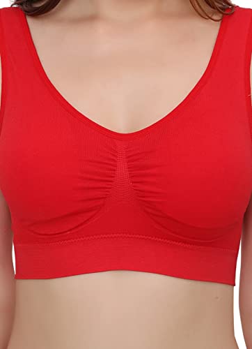 Image of Plumbury Women's Nylon Lightly Padded Wire Free Sports Bra