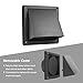 FRESH SPEED 5 Inch Black Dryer Vent Cover Outside Stainless Steel Wall Vent with Removable Cover and Insect Screen Mesh RAL9011