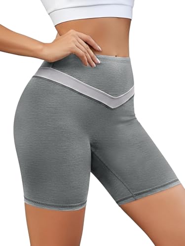 Aoysky Women's Color Block Biker Shorts 6