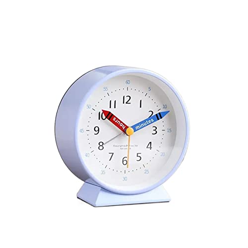 despertador Despertador silencioso de 4 ', Despertador sin tictac, Despertador pequeño con luz nocturna, Snooze, Operación simple for el dormitorio, el hogar relojes para dormitorios ( Color : Blue )