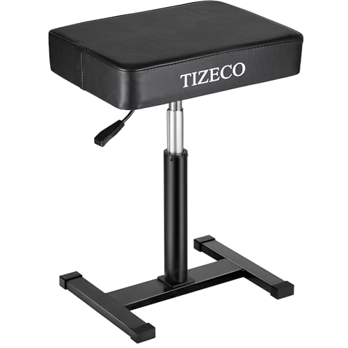 TIZECO Hydraulic Piano Bench Adjustable Stool, Heavy Duty Music Keyboard Bench Seat for Piano Keyboard Stand with Black Padded Cushion for Musicians Piano Stool Chair Automatic Height Adjustment