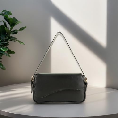 Barabum Shoulder Bag for Women,Y2K Trendy Purse Vegan Leather Hobo Handbags,Clutch Saddle Bag with 2 Removable Straps4