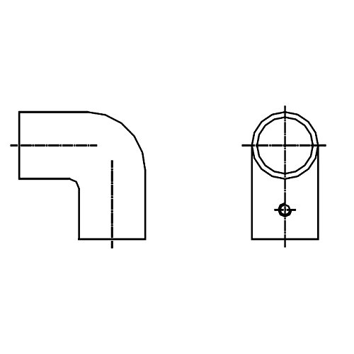 White Water Stainless 2-Way Handrail Elbow (6877S - 90°, 1” Tube OD)