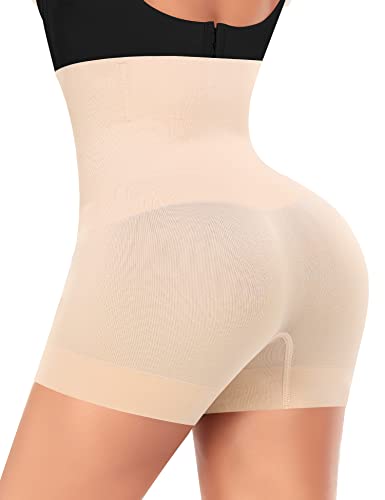 Tummy Control Shapewear Shorts for Women Under Dress Seamless Shaping Boyshorts Panties Slip Shorts Underwear (Nude-4,L)