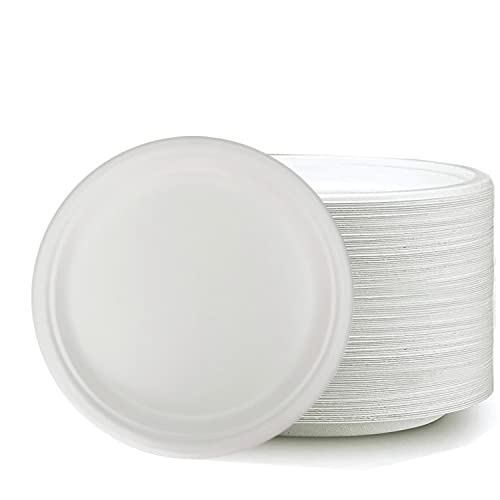 SPHIRES 9"/50 Pack Disposable Paper Plates Disposable White Paper Plates White
