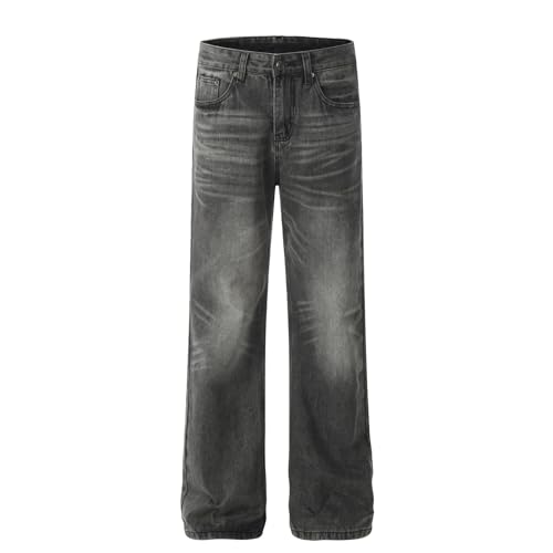 Jeans Pants Trousers Denim Trendy Street Wash Black Grinding White Casual Micro Pull Leg Commuter Straight for Men