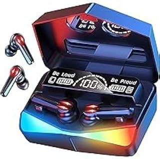 سماعة راس لاسلكية M28 بلوتوث بخاصية الغاء الضوضاء - سماعة راس لاسلكية M28 مع ميكروفون وتحكم باللمس متوافقة مع ايفون واندرويد مع حافظة شحن باور بانك