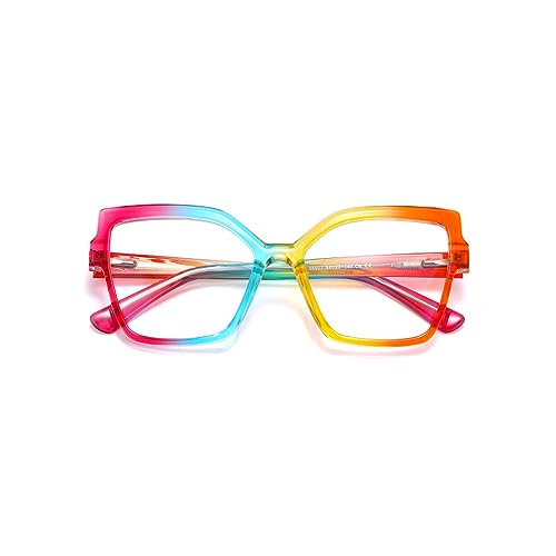 Image of Melrose Fashion ladies blue blocking reading glasses, irregular colorful anti-fatigue /glare female computer games presbyopia