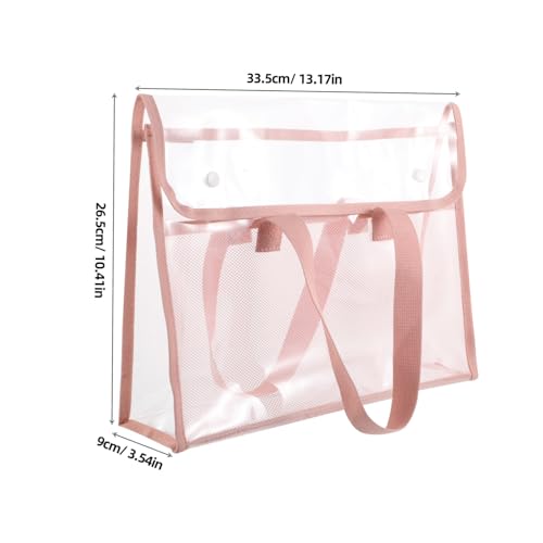 Clear Tote Bag for Women Large Capacity Beach Gym Storage Bag Transparent Handbag for Swimming Shopping and Travel Convenient Multi Use Design2