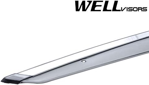 WellVisors Window Visors Wind Deflectors Compatible with Land Rover 2012-2019 Range Rover Evoque with Chrome Trim Rain Guards 3-847LR006