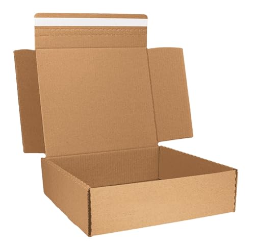 Tezraftaar® 1 x Corrugated Cardboard Sticky Boxes 22.5 x 15.5 x 6.6 Large Letter Parcel Packaging Shipping Posting E-commerce Business
