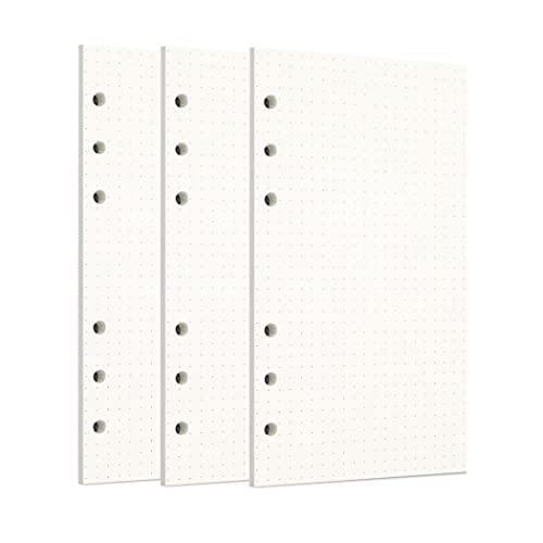 Image of Zelten Loose Leaf Punched Paper Refills Paper for 6 Hole Binder Personal Organizer Diary Notebook Refillable Planner (Dotted,A6 /6 Hole)