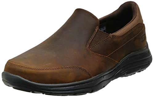 Skechers Men's Glides Calculous Slip-On Loafer,Dark Brown,10 3E US