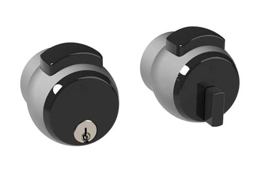 MERONI SERRATURE Cerradura Pomo Puerta Entrada - Cerradura Puerta Interior de Seguridad con Pomolo, Ideal para Puertas de Oficinas en Madera, Metal, Aluminio y Vidrio, Manillas Puertas Con Llave