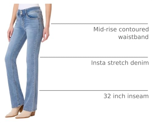 Image of WallFlower Luscious Curvy Bootcut Jeans for Women, Mid-Rise Insta Stretch Denim, Size-Inclusive Juniors Jeans