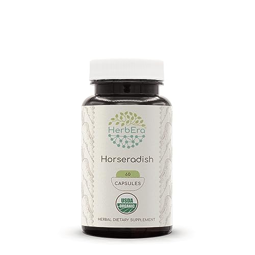 HerbEra Horseradish USDA Organic 60 Capsules | Natural Herbal Sup...