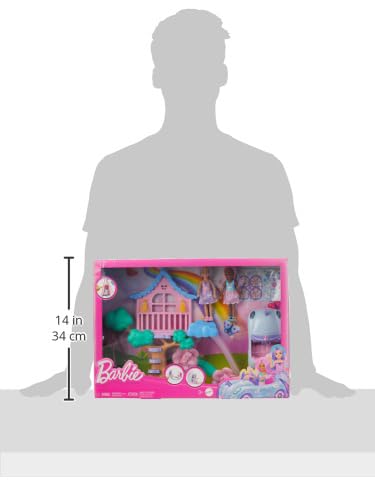 Image of Barbie Treehouse Playset with 2 Chelsea Small Dolls, Toy Car, Swing, Slide, Seesaw, Fairy Wing Accessories & Sticker Sheet