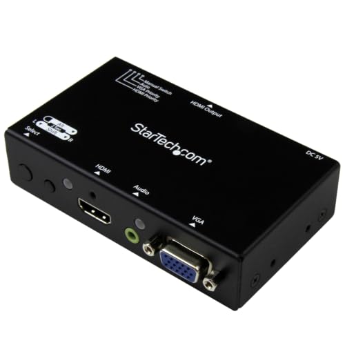 Startech.com 2x1 Hdmi + Vga to Hdmi Converter Switch W/Automatic and Priority Switching - 1080p -