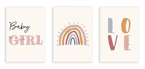 Affiche Arc-en-ciel Toile PMCTAZ pour Décoration Chambre Bébé Fille