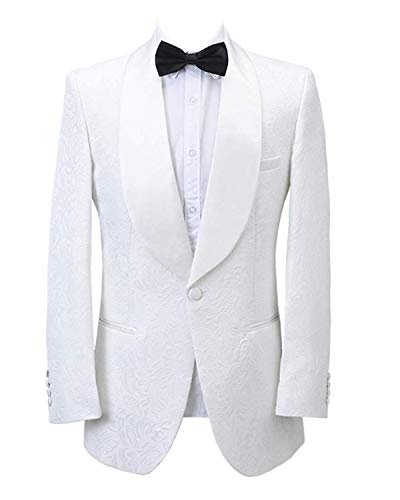 Wemaliyzd Men's Jacquard Wedding Blazer Slim Fit Sport Coat 1 Button Suit Jacket
