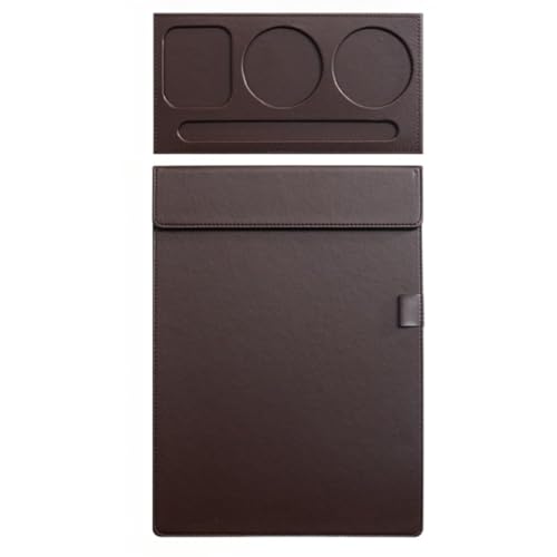 FiveLn PU レザー ライティングボード ライティングパッド デスクマット A4/A5 ファイル 下敷き クリップボード マグネット式 バインダー 収納機能 家庭用 オフィス用 (C)