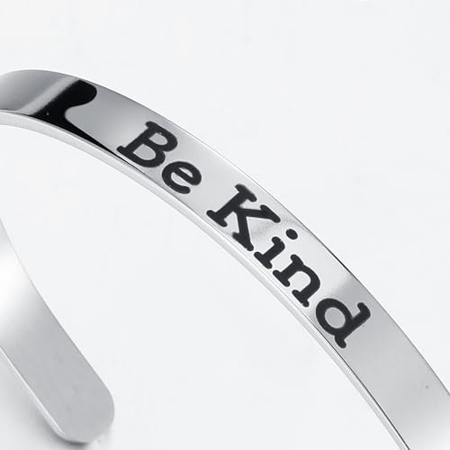 Be Kind of A bicth Bracelet for Women, Stainless Steel Cuff Handmade Engraved Inspirational Silver Bracelet Inspirational Jewelry Gifts for Women3