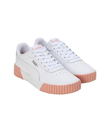 Image of PUMA Womens Carina 2.0 White-Poppy Pink-Silver Sneaker - 4 UK (38584915)