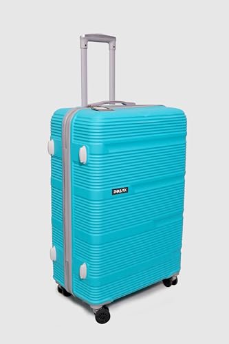 Image of ABS Hard Suitcase 66 cm Check in Luggage, Trolley Bag with Smooth 8 Wheel System Combination Lock and Strong Zipper | Carry On Travel Case for Air, Road and Weekend Trips | Teal