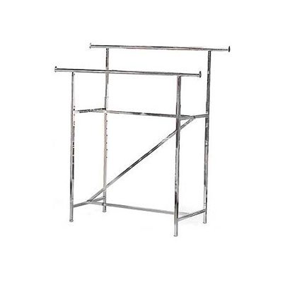 Double Rail Garment Clothing Rack, Chrome