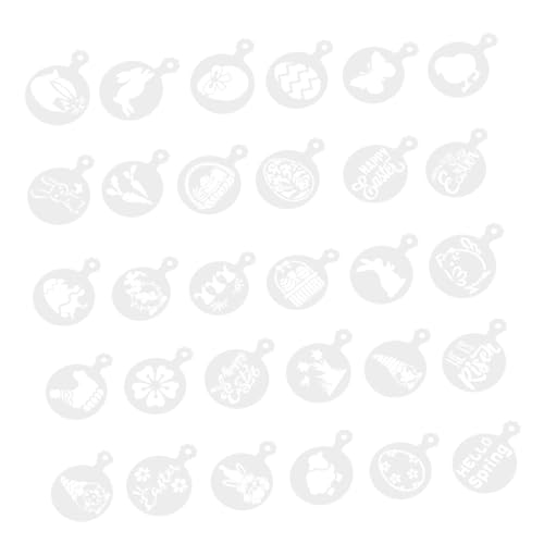 BRIGHTFUFU 30pcs Latte Art Molds for Coffee Stencils Decorations DIY Templates for Cappuccino Art