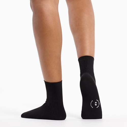 Image of K. Bell women's Ribbed Short Crew Socks - 1 Pairs - Comfortable & Sustainable Classic Style