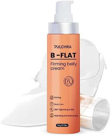 Pulchra B Flat Belly Firming Cream, Skin Tightening Cream for Cellulite, Firming and Tightening Lotion for Belly, Arms, Thighs and Butt, Moisturizing For Women and Men, 3.52 Fl. OZ.