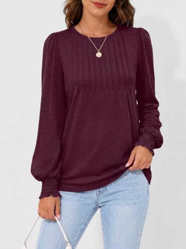 Image of AUTOMET Womens Long Sleeve Shirts Fall Blouses Tops Business Casual Outfits