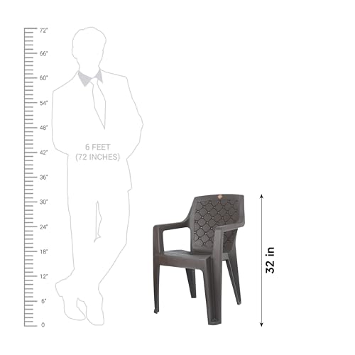 Image of Cello Squid Chair Set of 2, Matte Brown | Unbreakable, Durable & Strong | Blended PP Material, Easy to Clean | Plastic Chair for Living Room, Home & Office | 3 Years Warranty - Manufacturing Defects