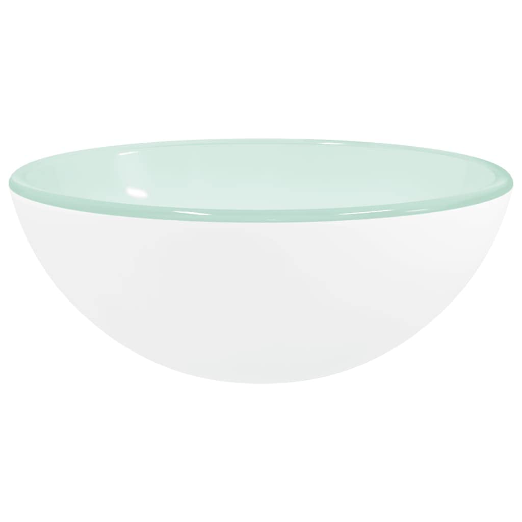 INLIFE Lavabo de cristal templado 30 x 12 cm, color blanco, 3,94 kg, 345253