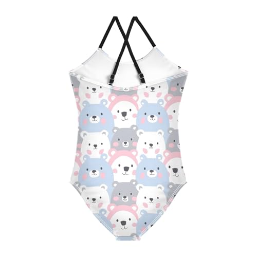Bears Girls One Piece Swimsuits Summer Quick Dry Beach Bathing Suit2